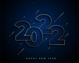 2022镂空跨年斜切立体字