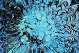 蓝色漩涡液态图
