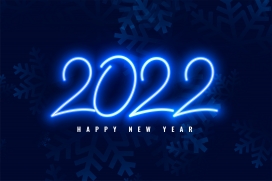 蓝色LED2022跨年立体素材