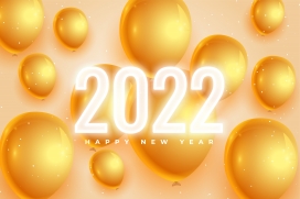 2022金色氢气球素材下载