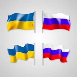 俄罗斯乌克兰旗帜素材