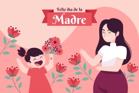 红色母亲节卡通主题素材下载