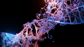 科幻蓝紫DNA基因螺旋图