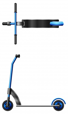 蓝色踏板滑板车素材下载