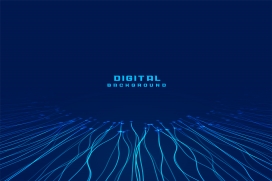 蓝色游动的粒子科技线条素材下载