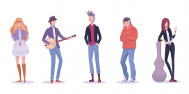 卡通音乐人素材下载