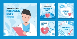 卡通国际护士日海报素材下载