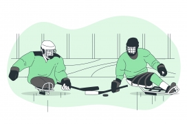绿色卡通残奥会冰球运动下载