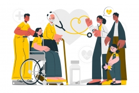 卡通看望病人矢量素材下载