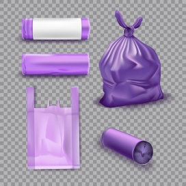 紫色垃圾袋素材下载