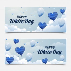 粉蓝色的爱心氢气球素材下载