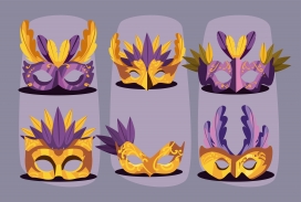 金色舞会面具素材下载