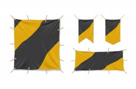 黄黑帆布旗帜素材下载