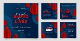 蓝红血浆血液海报卡片素材下载