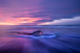 唯美的紫色海岸美景