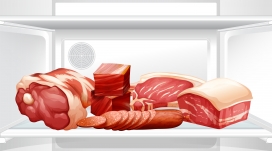 冰箱逼真的肉类火腿肠素材下载