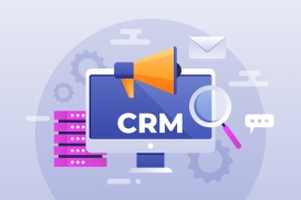 紫色CRM管理系统图表素材下载
