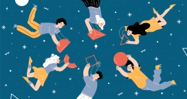 放飞梦想的卡通素材下载