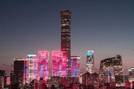 北京城市地标城市灯光秀