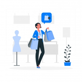 蓝色卡通商场购物素材下载