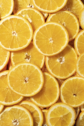 金色柠檬脐橙水果片素材下载