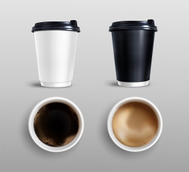 逼真的纸杯咖啡素材下载