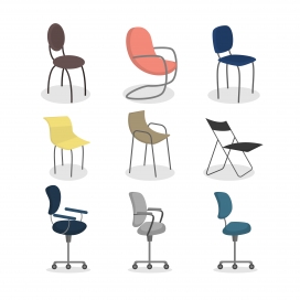 可爱的白底椅子素材下载