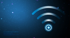 蓝色wifi无限网络信号素材下载