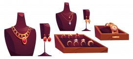 时尚女性红宝石珠宝首饰素材下载