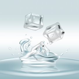 掉进水总的立方体冰块素材下载