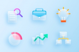 清爽透明的网页图标素材下载