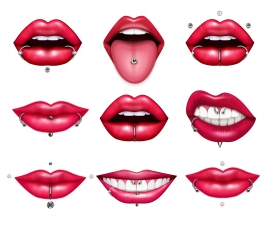 性感的女性嘴巴嘴唇牙齿装饰素材