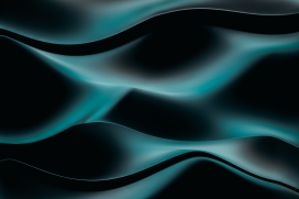 流畅的蓝色曲线液态抽象背景图