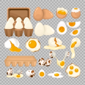 卡通鸡蛋蛋黄素材下载