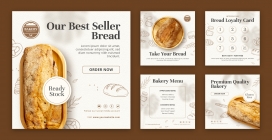 轻奢欧式面包食品海报素材下载