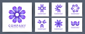紫色花瓣式logo标志设计素材下载