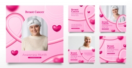 粉红色乳腺癌日海报素材下载