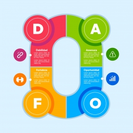 多彩字母信息图表素材下载