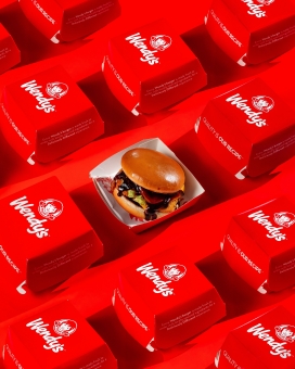 红色汉堡包包装图片