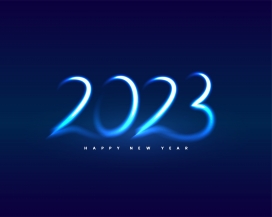 蓝色2023跨年字素材下载