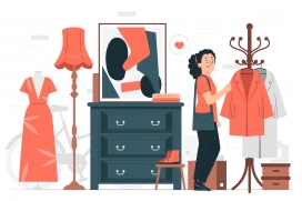 卡通试衣裁剪衣服素材下载