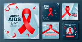 红色艾滋病丝带日素材下载