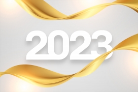金色丝带2023立体素材下载