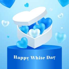 蓝色爱情气球礼盒包装设计