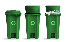 绿色环保垃圾桶素材下载