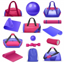 红紫户外露营包包垫子素材下载