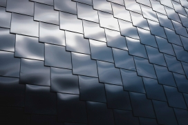 正方形叠片建筑外墙图