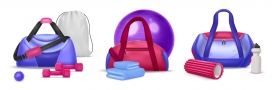 红紫色户外手提包垫子素材下载