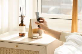 二合一无线充电器概念为您的设备展示了一个整洁、装饰的家