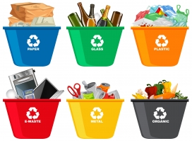 多彩环保垃圾分类垃圾桶素材下载
